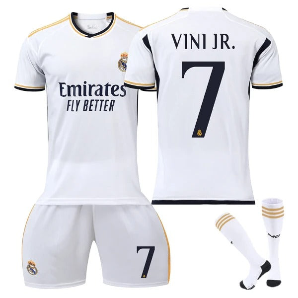 2023-2024 Football shirt No. 7 Vinicius home football shirt kit kids and adults 2023-2024 Football shirt No. 7 Vinicius home football shirt kit kids and adults